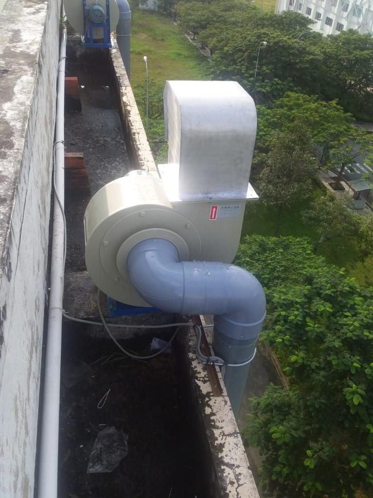 quạt ly tâm áp lực cao, chịu ăn mòn hóa chất