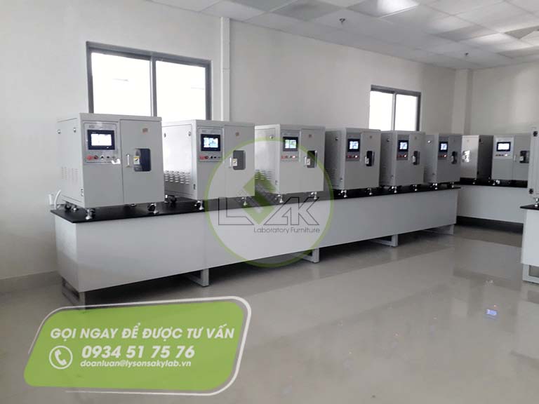 Bàn đặt máy nhuộm vải phòng thí nghiệm dệt nhuộm