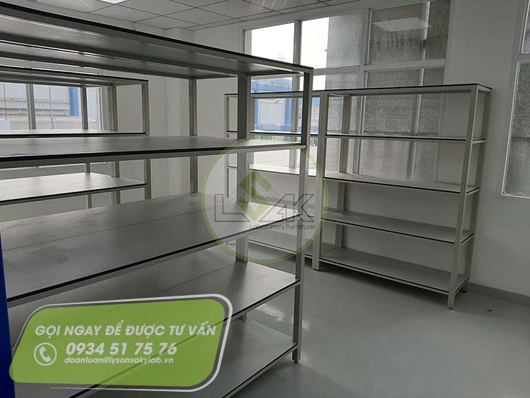 Kệ lưu kho phòng lab nhà máy sản xuất sơn Công ty AkzoNobel
