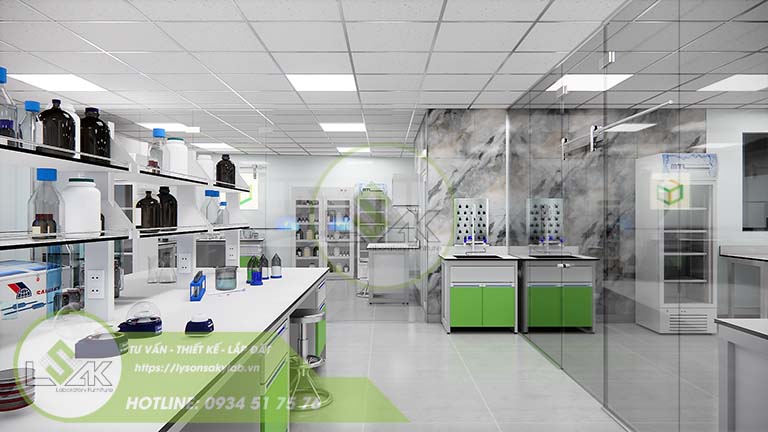 Thiết kế nội thất phòng lab nghiên cứu và Phát triển Enzyme