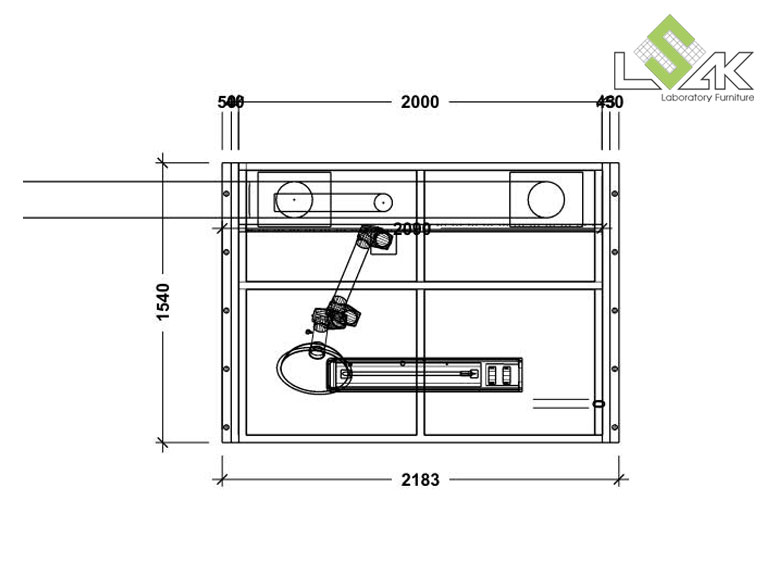 Bản vẽ 2D chụp hút bụi cho phòng sơn - Dust Booth for powder pre-batching