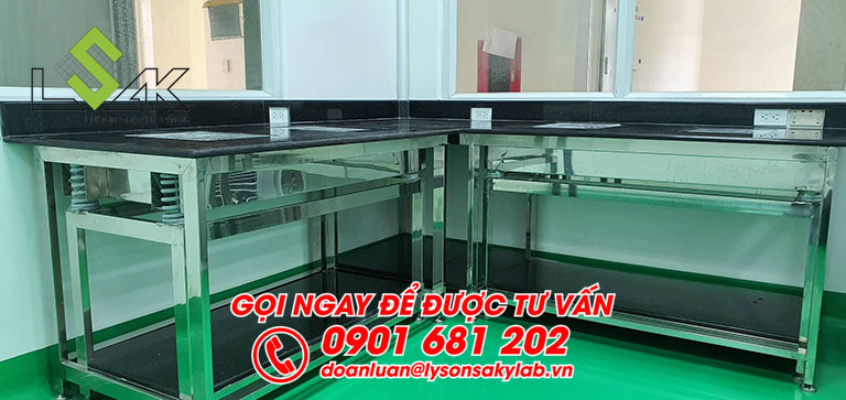 Bàn cân chống rung khung inox