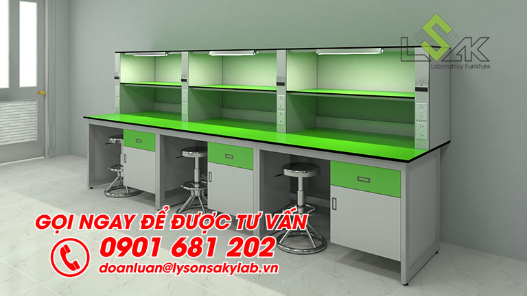 Bàn thí nghiệm áp tường phòng thí nghiệm điện tử