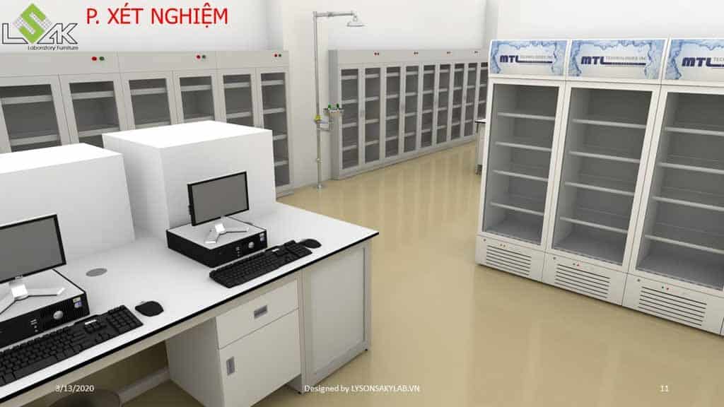 Thiết kế phòng khám đa khoa phòng xét nghiệm