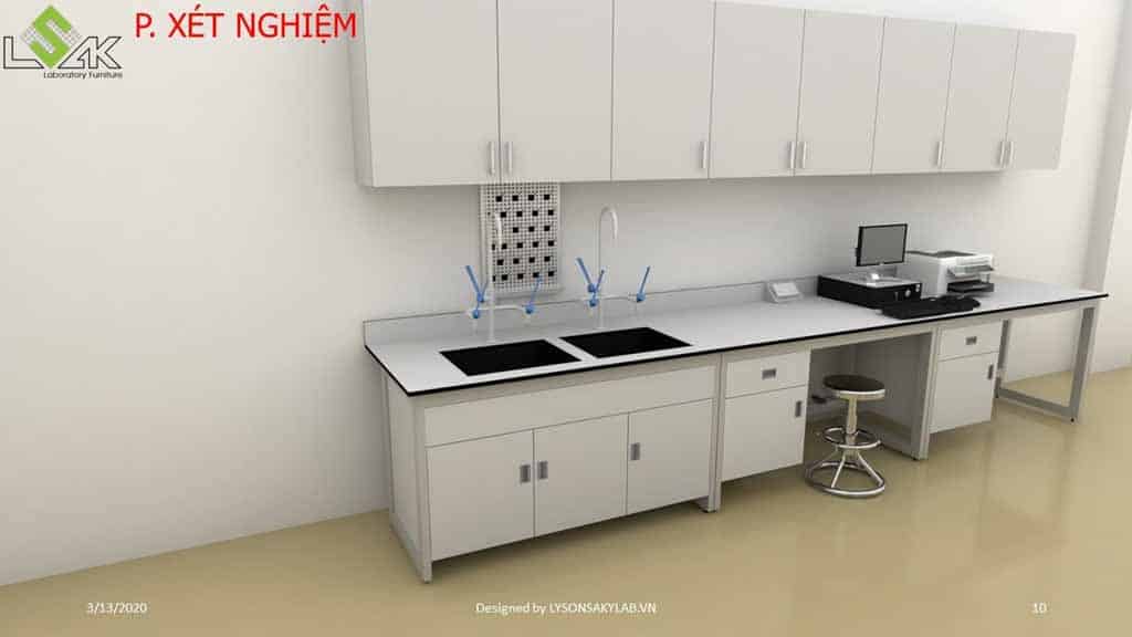 Thiết kế phòng khám đa khoa phòng xét nghiệm