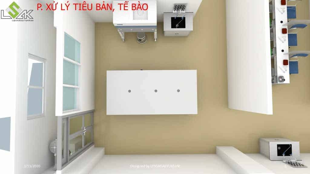 Thiết kế phòng khám đa khoa phòng xử lý tiêu bản tế bào