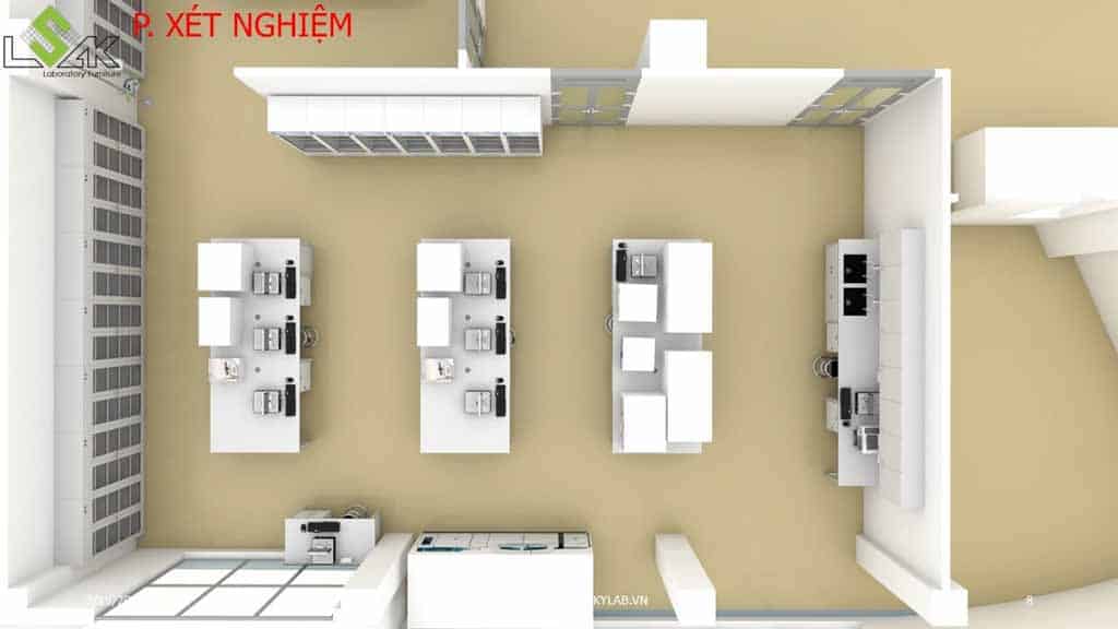 Thiết kế phòng khám đa khoa phòng xét nghiệm