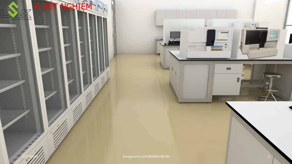 Thiết kế phòng khám đa khoa phòng xét nghiệm