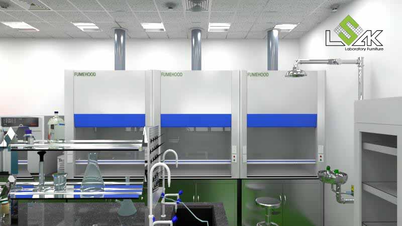 Thiết kế dãy tủ hút khí độc phòng QA/QC nhà máy dược phẩm