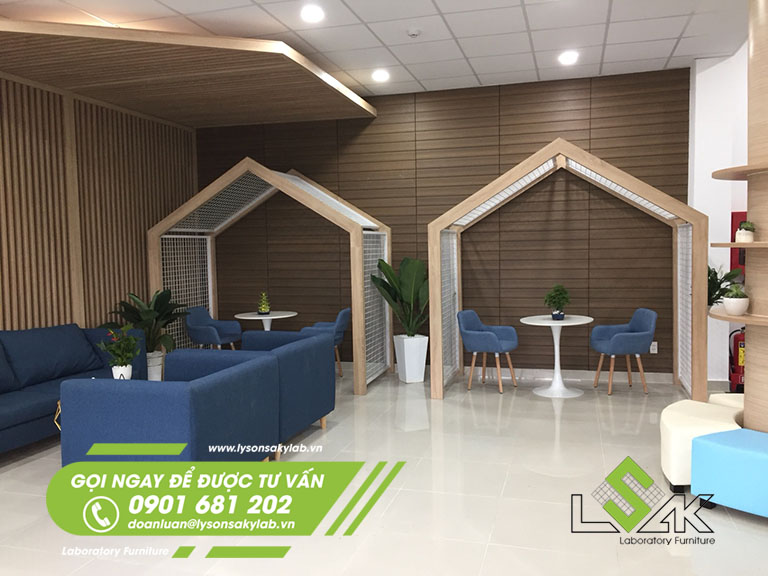 Sảnh tiếp đón phòng lab trung tâm nghiên cứu và phát triển thực phẩm