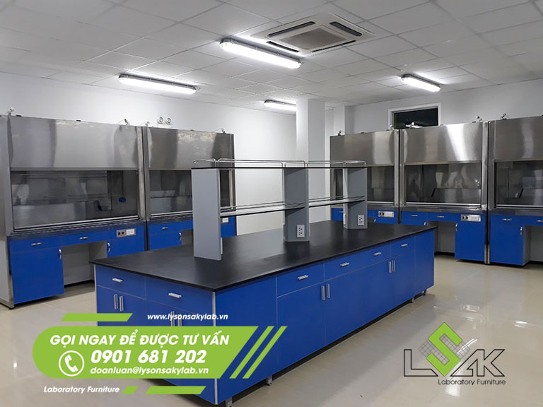 Thi công nội thất phòng lab trung tâm R&D Nanpao Material Việt Nam