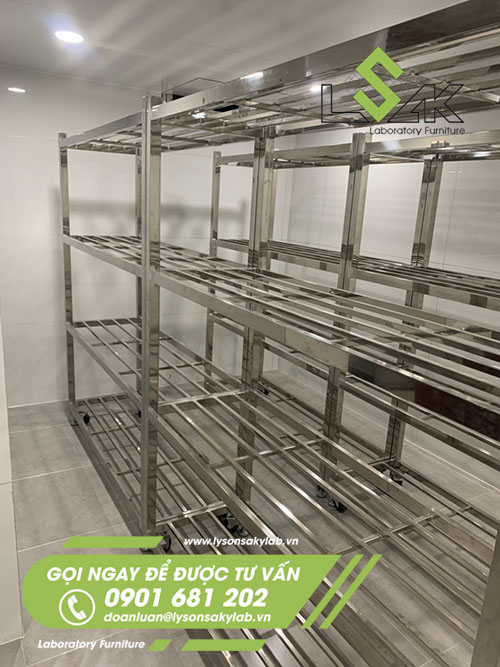 Kệ trồng nấm inox 304 4 tầng