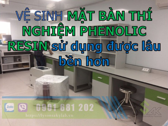 vệ sinh mặt bàn thí nghiệm phenolic resin giúp được sử dụng như mới lâu hơn