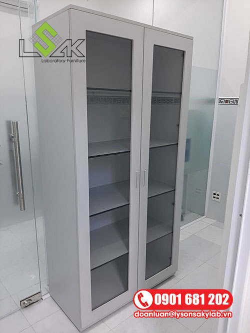 Tủ lưu mẫu 2 cánh cửa kính