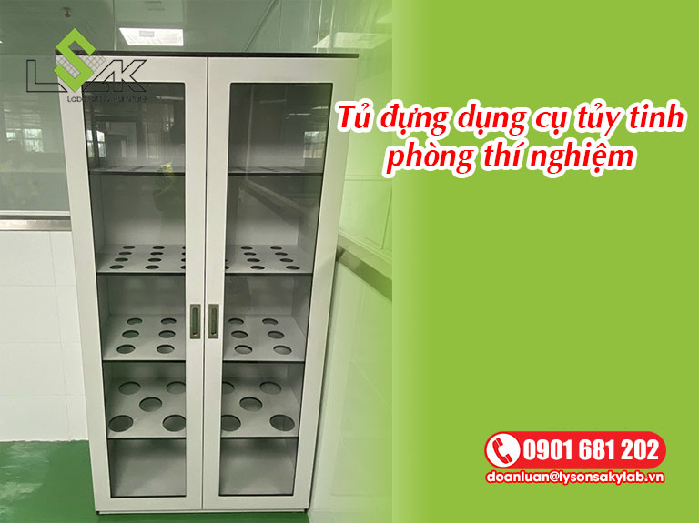 Tủ đựng dụng cụ thủy tinh phòng lab