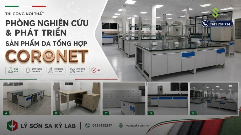 thi cong noi that phong nghien cuu phat trien san pham cong ty coronet