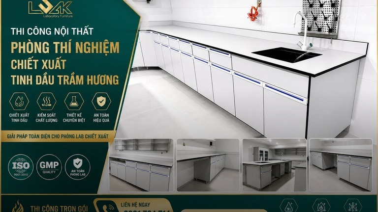 thi cong noi that phong thi nghiem chiet xuat tinh dau tram huong