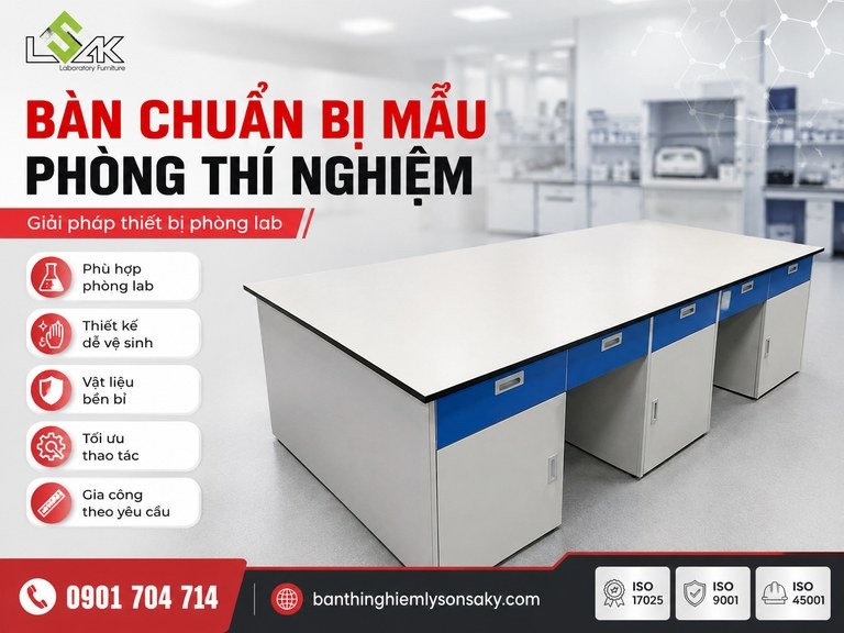 Bàn chuẩn bị mẫu phòng thí nghiệm