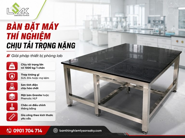 Bàn đặt máy thí nghiệm chịu tải trọng nặng