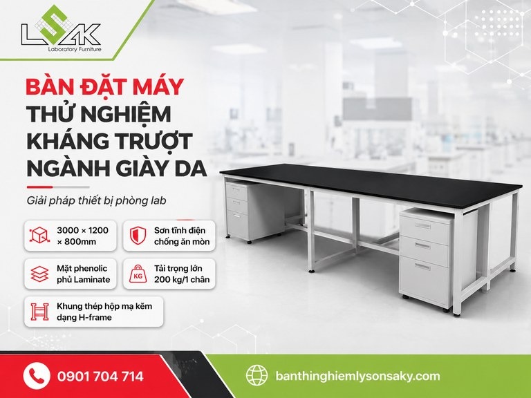 Bàn đặt máy thử nghiệm kháng trượt ngành giày da