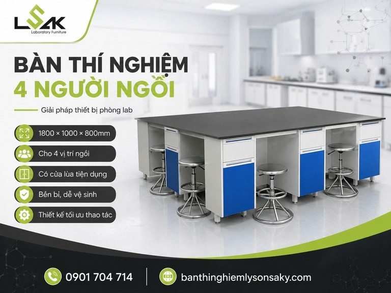 Bàn thí nghiệm 4 người ngồi