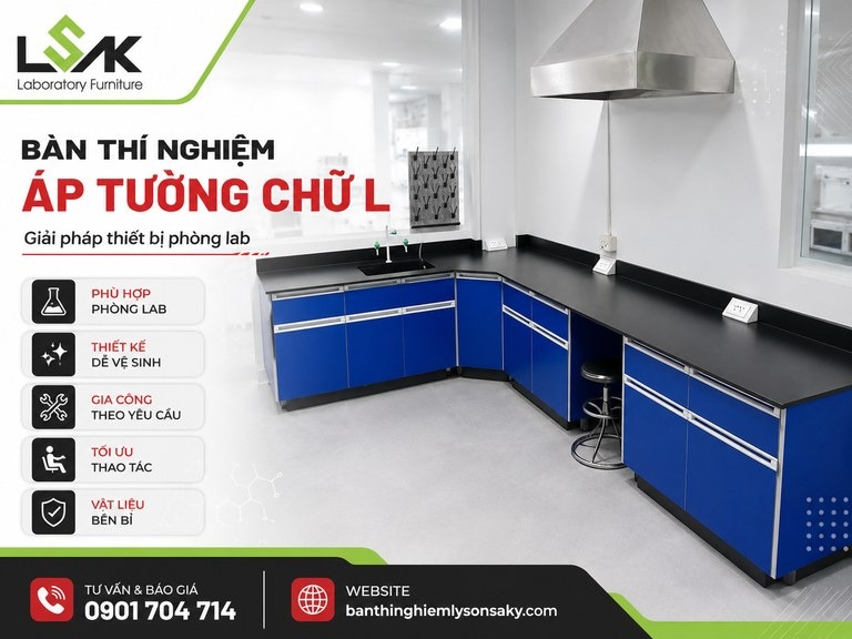 Bàn thí nghiệm áp tường chữ L