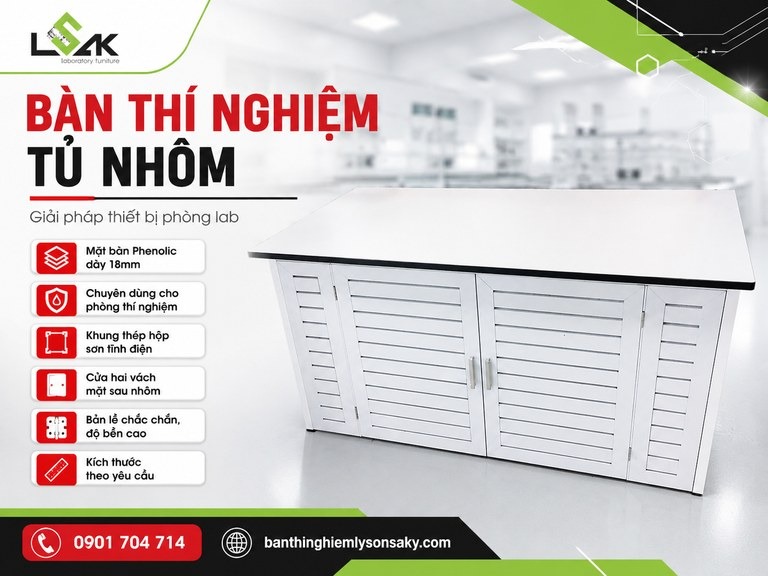 Bàn thí nghiệm tủ nhôm