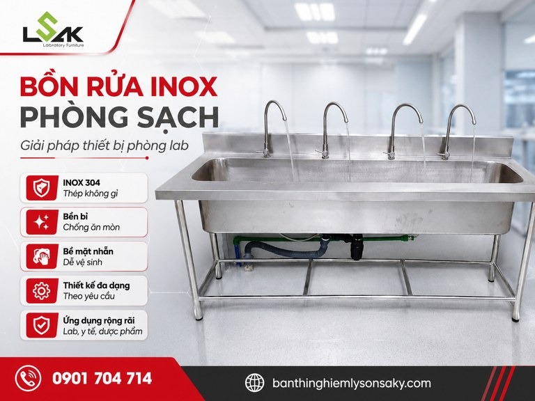 Bồn rửa inox phòng sạch