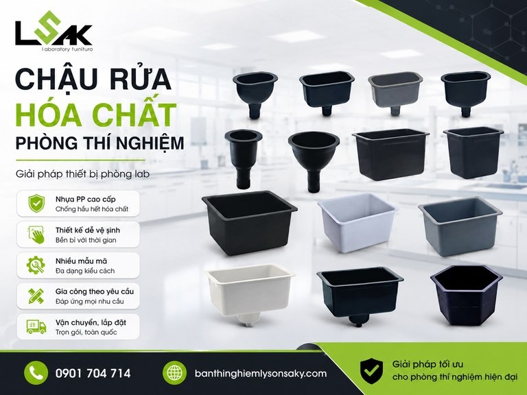 Chậu rửa hóa chất phòng thí nghiệm
