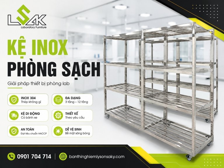 Kệ inox phòng sạch