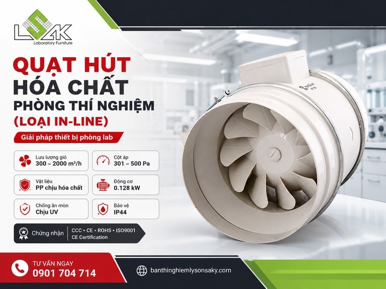 Quạt hút hóa chất phòng thí nghiệm (Loại in-line)