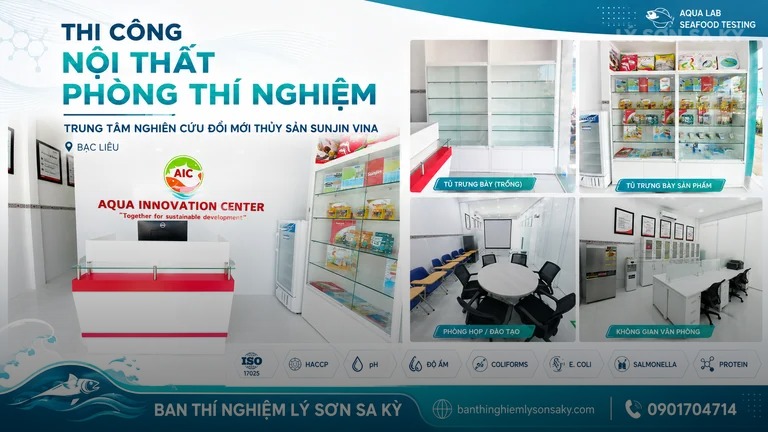 thi cong noi that phong thi nghiem trung tam nghien cuu doi moi thuy san sunjin vina tai bac lieu