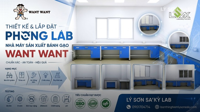 thiet ke phong lab nha may san xuat banh gao want want