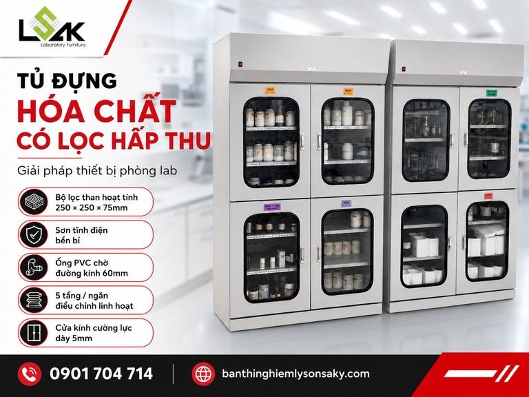 Tủ đựng hóa chất có lọc hấp thu