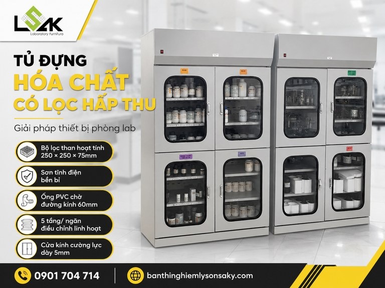 Tủ đựng hóa chất có lọc hấp thu