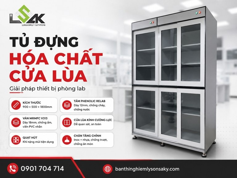 Tủ đựng hóa chất cửa lùa