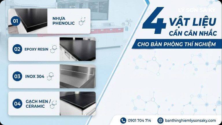 4 vat lieu can can nhac cho ban phong thi nghiem