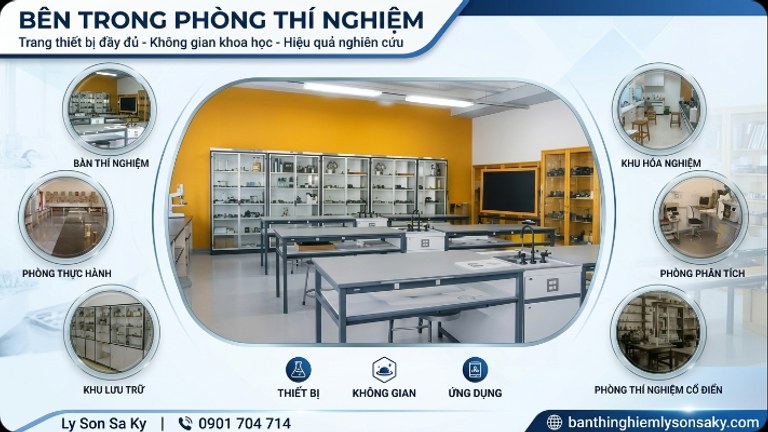 ben trong phong thi nghiem co gi