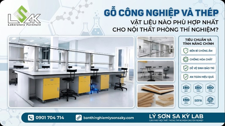 go cong nghiep va thep vat lieu nao phu hop nhat cho noi that phong thi nghiem