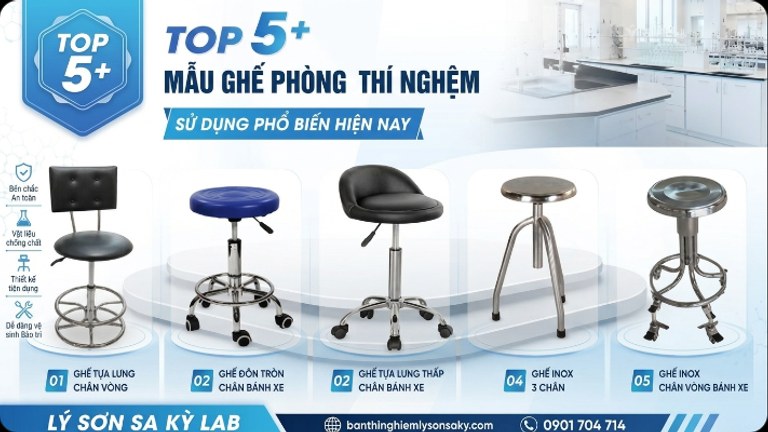 top 5 mau ghe phong thi nghiem su dung pho bien hien nay