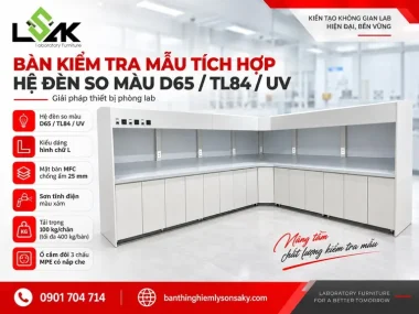 Bàn kiểm tra mẫu tích hợp hệ đèn so màu D65 / TL84 / UV