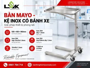 Bàn Mayo - Kệ inox có bánh xe