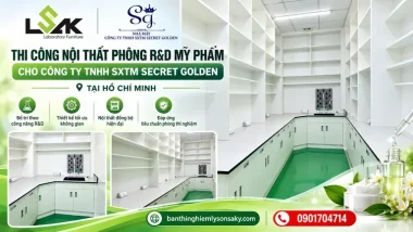 Thi công nội thất phòng R&D mỹ phẩm cho Công ty TNHH SXTM Secret Golden tại Hồ Chí Minh