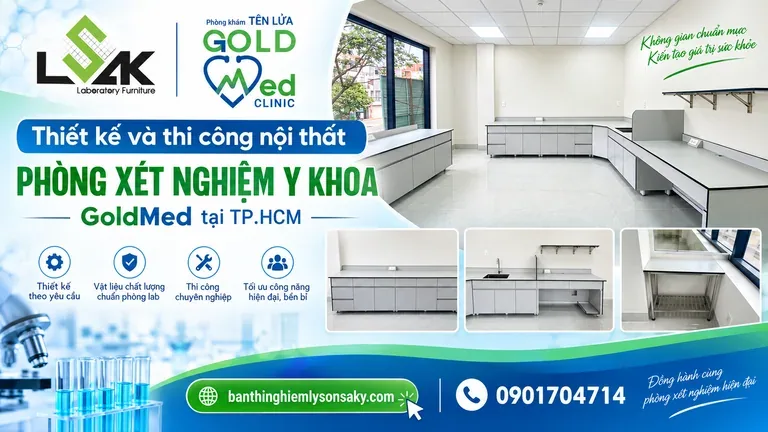 Thiết kế và thi công nội thất phòng xét nghiệm Y Khoa GoldMed tại TP.HCM