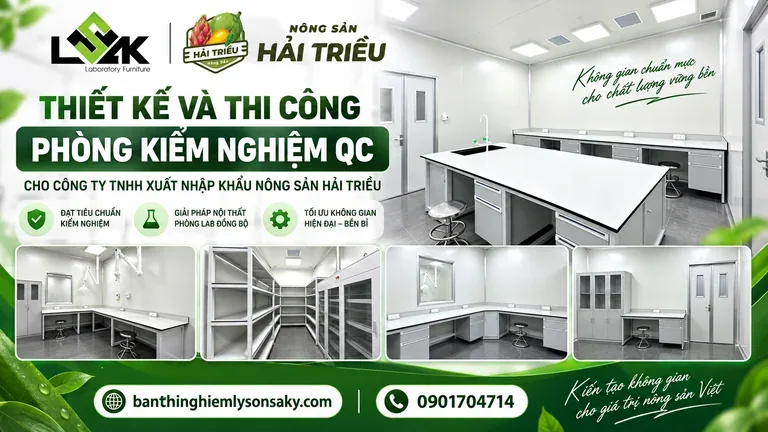 Thiết kế và thi công phòng kiểm nghiệm QC cho Công ty TNHH Xuất Nhập Khẩu Nông Sản Hải Triều
