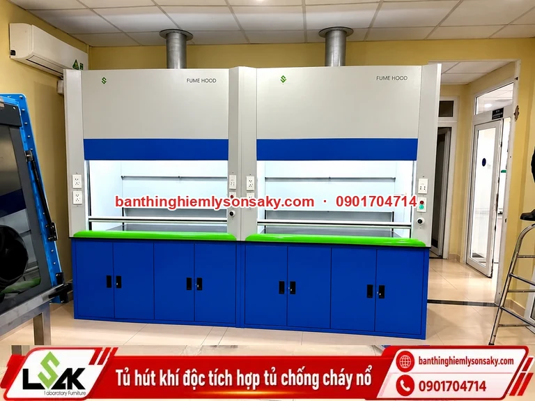 Tủ hút khí độc tích hợp tủ chống cháy nổ